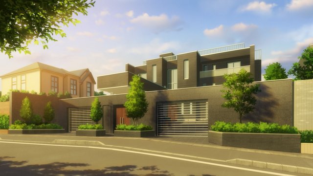 Wakaba residence morning scene
