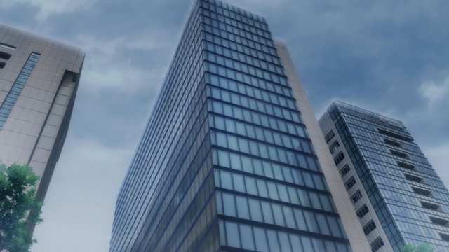 Scene in front of a modern building