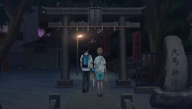 キャラクターたちが訪れる神社