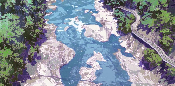 Suwa Gorge's stream and bridge