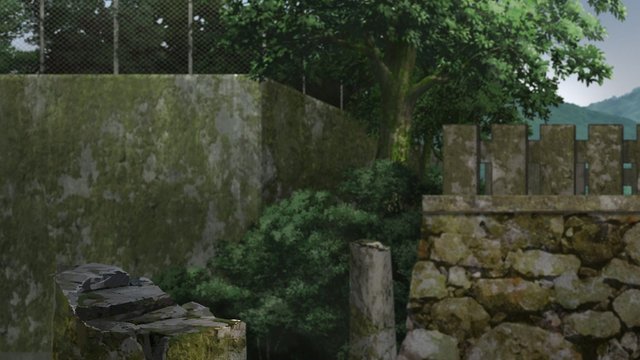 Long stone staircase