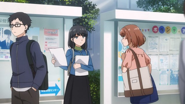 East bulletin board of Minegahara High School