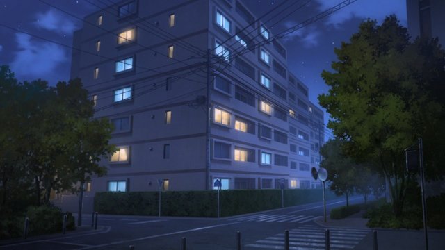 In front of Sakuta and Mai's Apartment