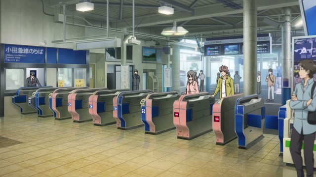 In front of the ticket gate