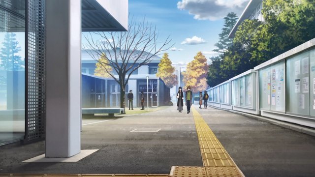 In front of Sakuragaoka High School Building