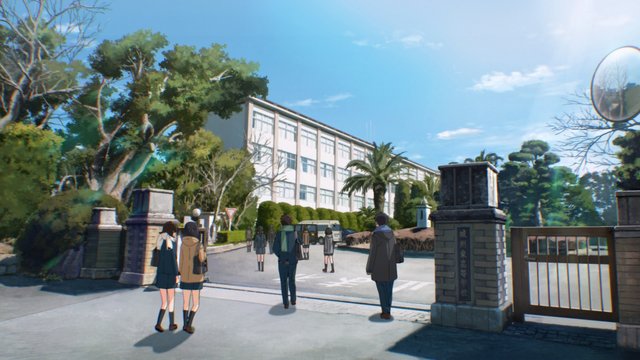 校门口的漫长阶梯