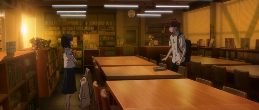 Conversation in the school library