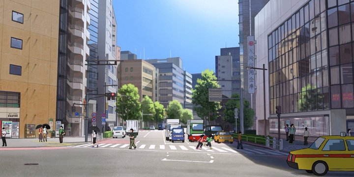 Evening crosswalk