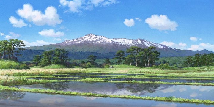 Mount Chokai seen from the studio