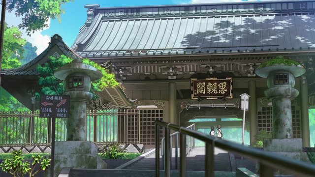 Mountain Temple at the Top of Steep Stone Steps