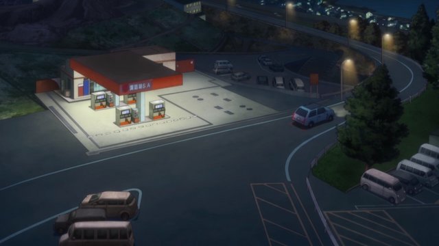 Service area rest scene in episode 3