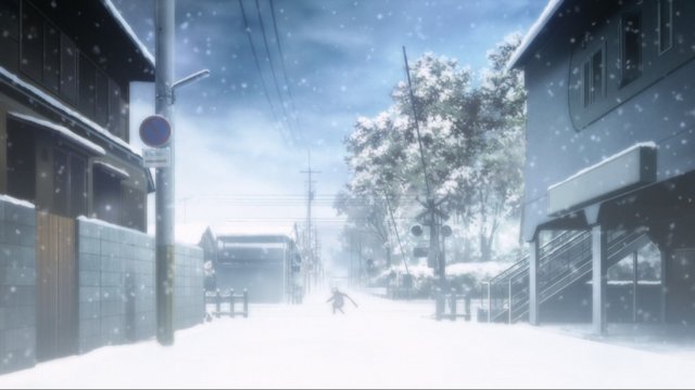 The crossing where Akihito and Mirai meet after school