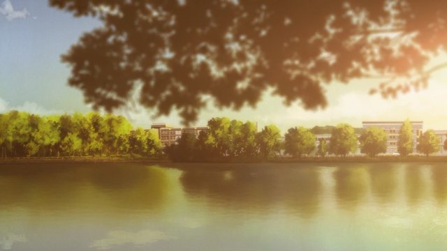 第一集：池塘边的夕阳场景