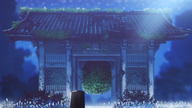 Giant Red Lantern and Ancient Gate