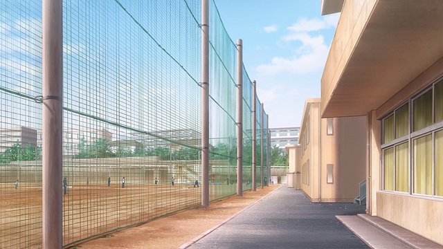 校舎西側の廊下