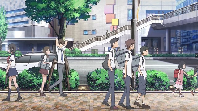 Sidewalk in front of the cinema