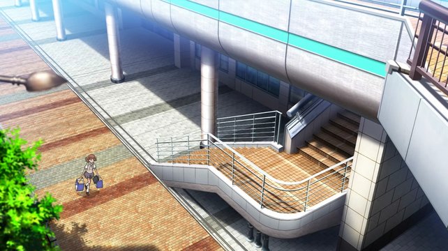银行建筑前的日常场景