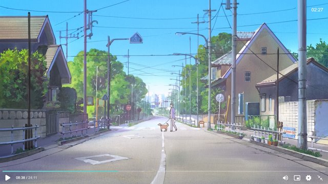黄色い家の前の桜坂