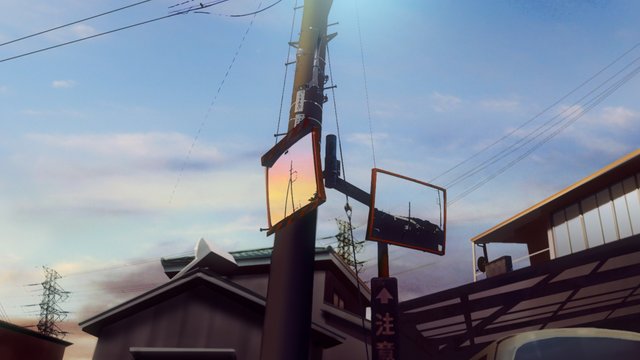 坂道のカーブミラー