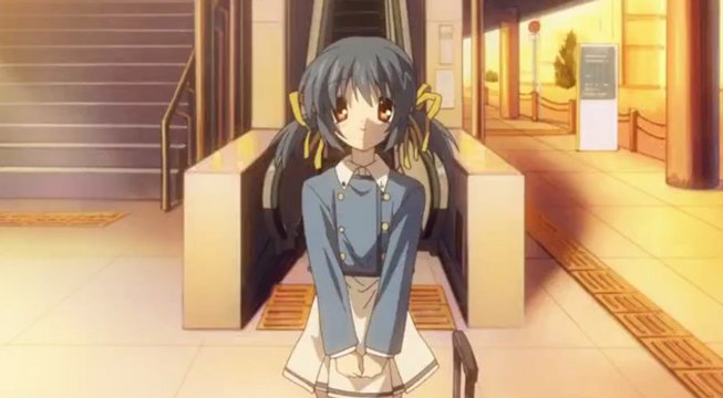 芽衣を見送る駅