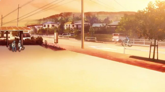 Kyou and Tomoya on the way home