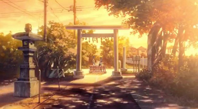 Torii gate of the shrine on the way home with Kotomi