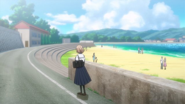 Protagonist walking alone on the beach