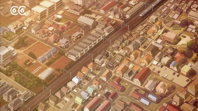 Keio Line aerial train crossing