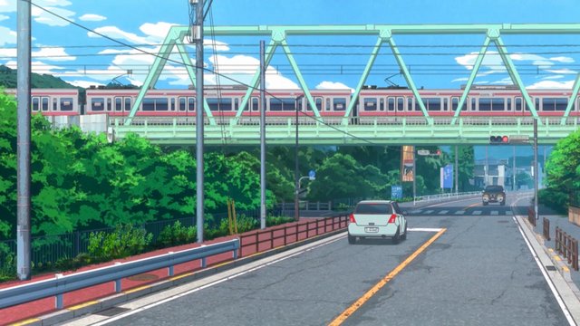 The road under the railway viaduct after school