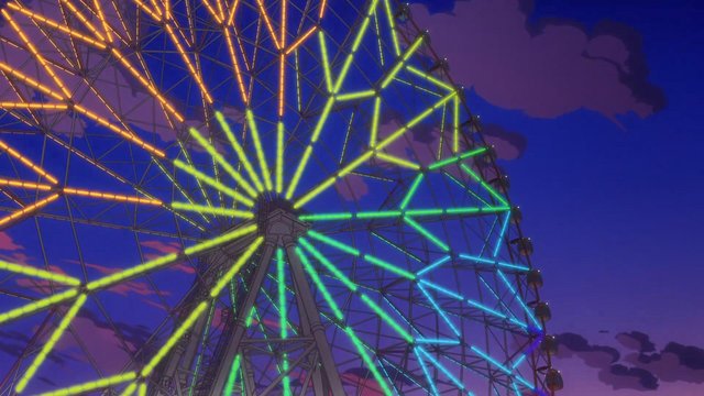 Evening Scene Under the Ferris Wheel