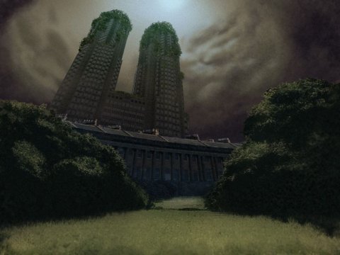 Plaza in front of twin towers