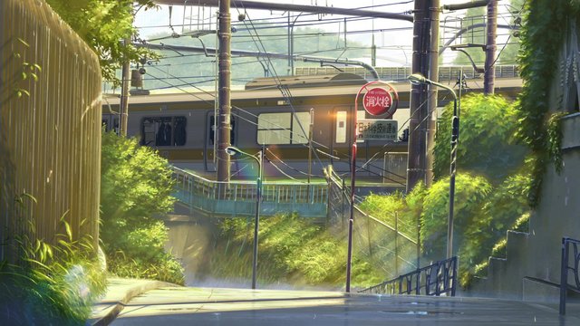 秋月通学路上的铁路天桥