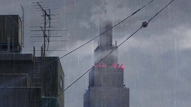 Distant view of a tower