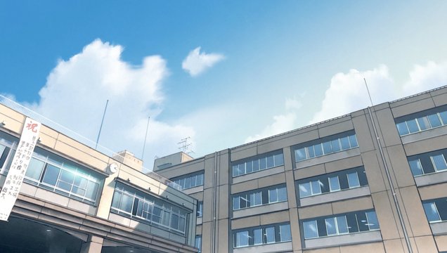 かぐや姫が通う公立高校の校門