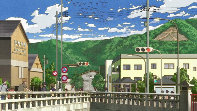 Yasaburo waiting on the station platform
