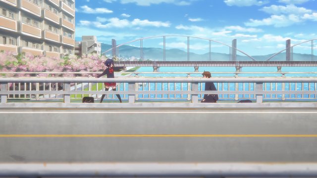 Cycling on Seta River Bridge