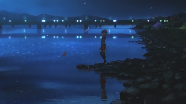 夕阳下的河岸