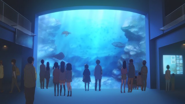 巨大水槽前的约会