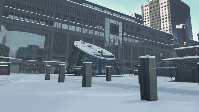 Snowy station square