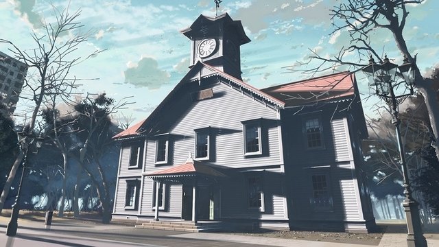 Pausing before the red-brick clock tower