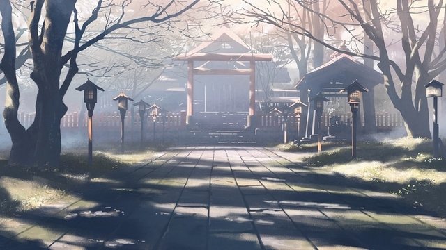 神社の参道と鳥居