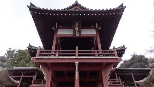 Steps of the temple and sunset
