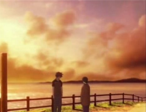 父女的海边坡道