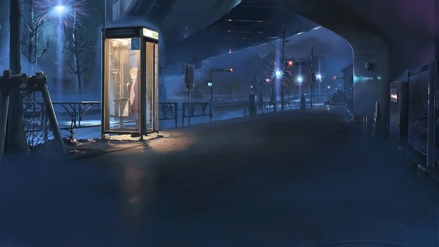 After-school Scene by the Public Phone Booth