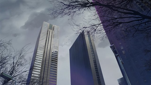 Protagonist's apartment balcony view