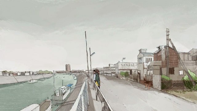 Path along the river embankment