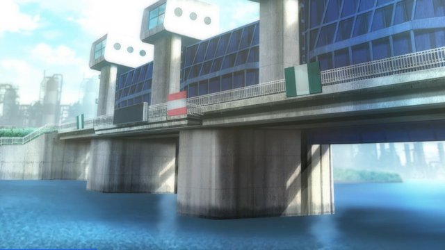 水門での対峙